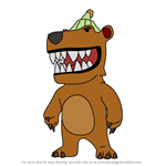 How to Draw Grizzly from Stumble Guys