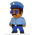 How to Draw Officer Mark from Stumble Guys