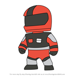 How to Draw Red Racer from Stumble Guys