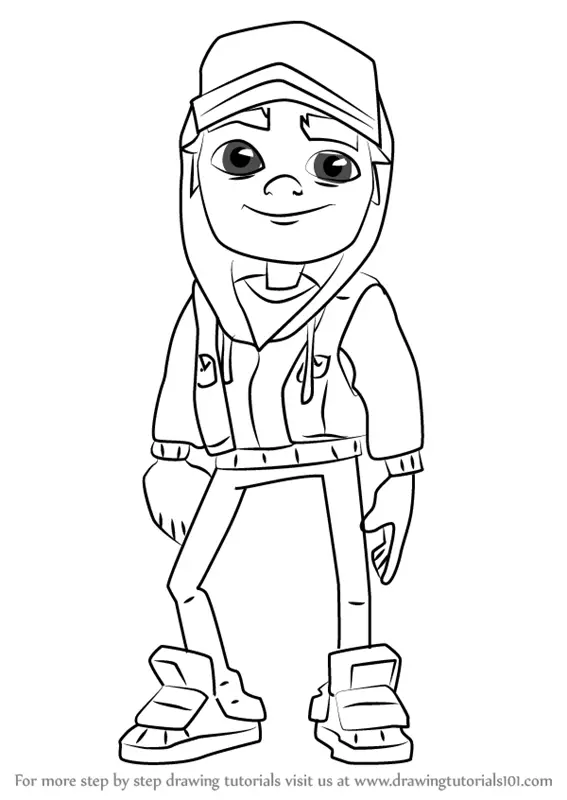 Learn How to Draw Jake from Subway Surfers (Subway Surfers) Step by Step :  Drawing Tutorials