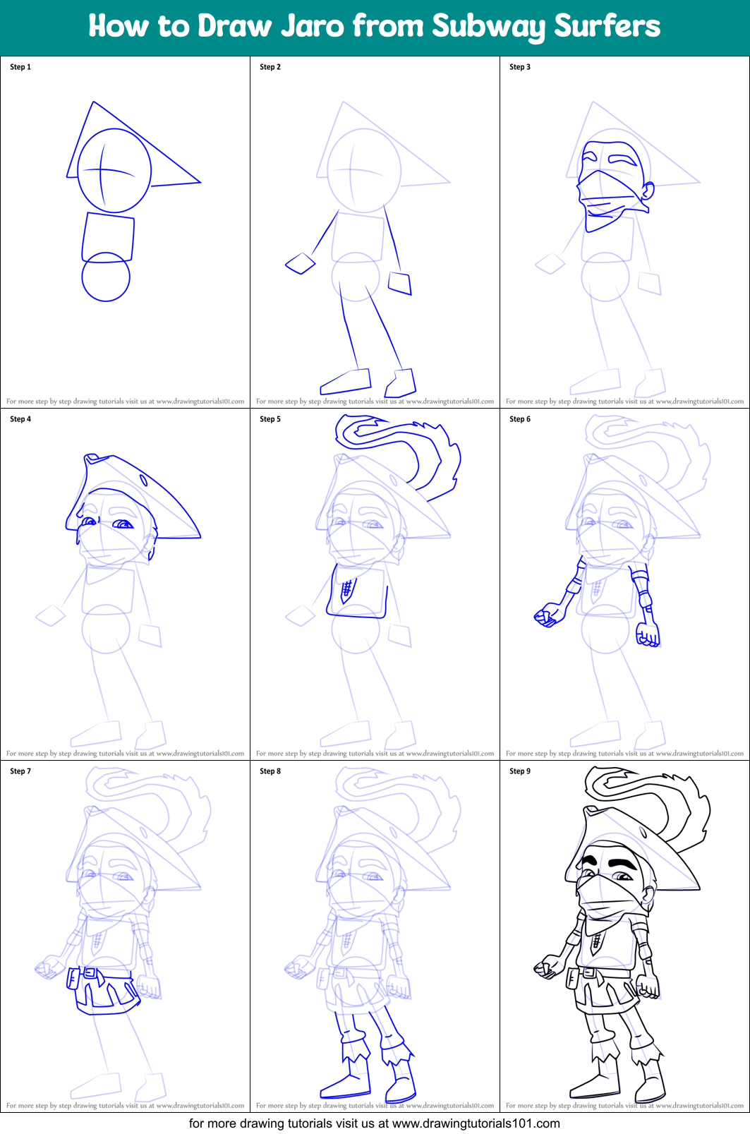 Jaro From Subway Surfers coloring page