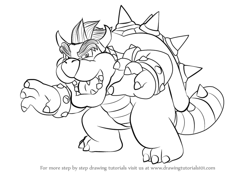 how to draw bowser jr face