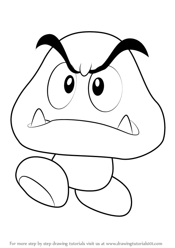 How to Draw Goomba from Super Mario (Super Mario) Step by Step ...