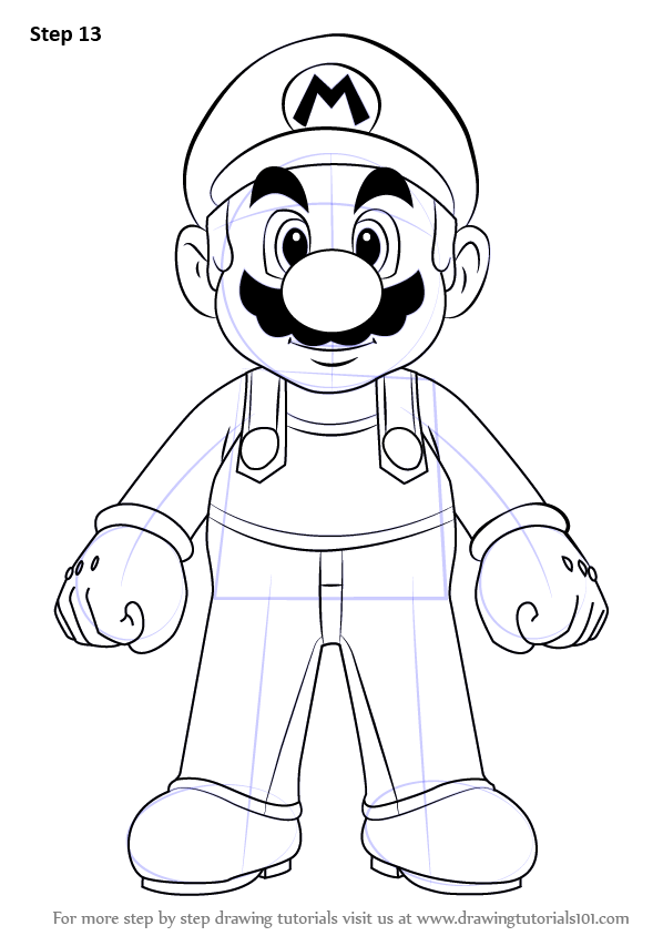 Learn How to Draw Mario from Super Mario (Super Mario) Step by Step