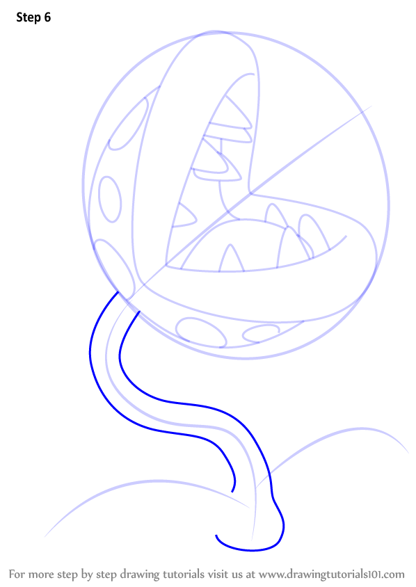 How to Draw Piranha Plant from Super Mario (Super Mario) Step by Step | DrawingTutorials101.com