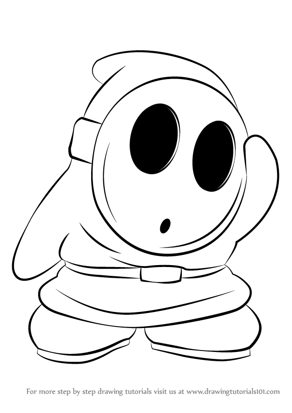 Learn How to Draw Shy Guy from Super Mario (Super Mario) Step by Step ...