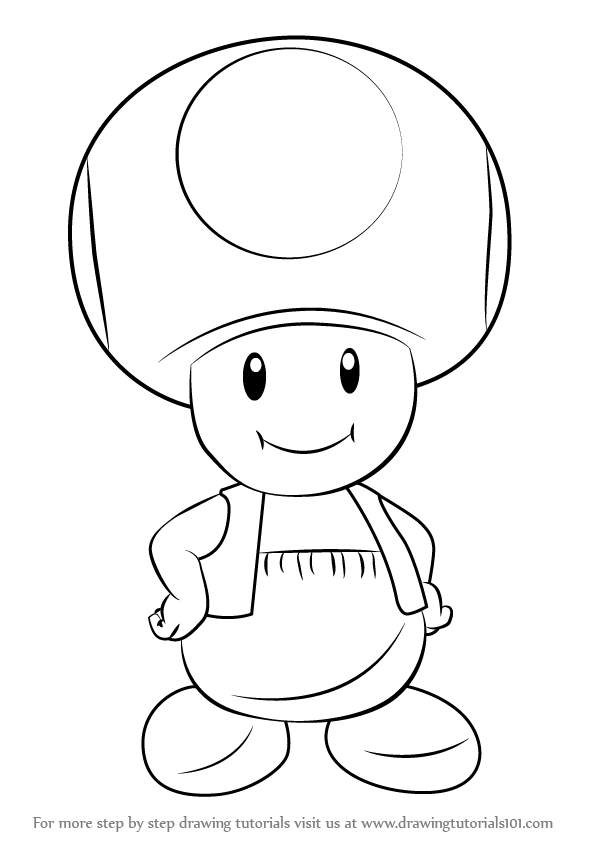 Learn How To Draw Toad From Super Mario (Super Mario) Step By Step : Drawing  Tutorials