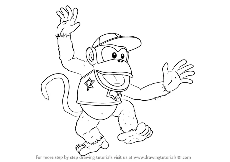 371 Cute Diddy Kong Coloring Page with Printable