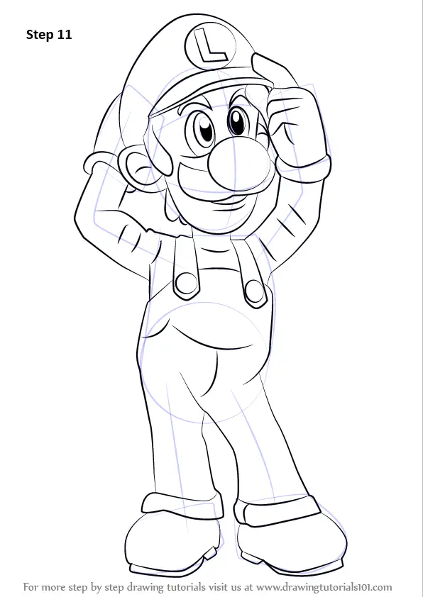 Learn How to Draw Luigi from Super Smash Bros (Super Smash Bros.) Step