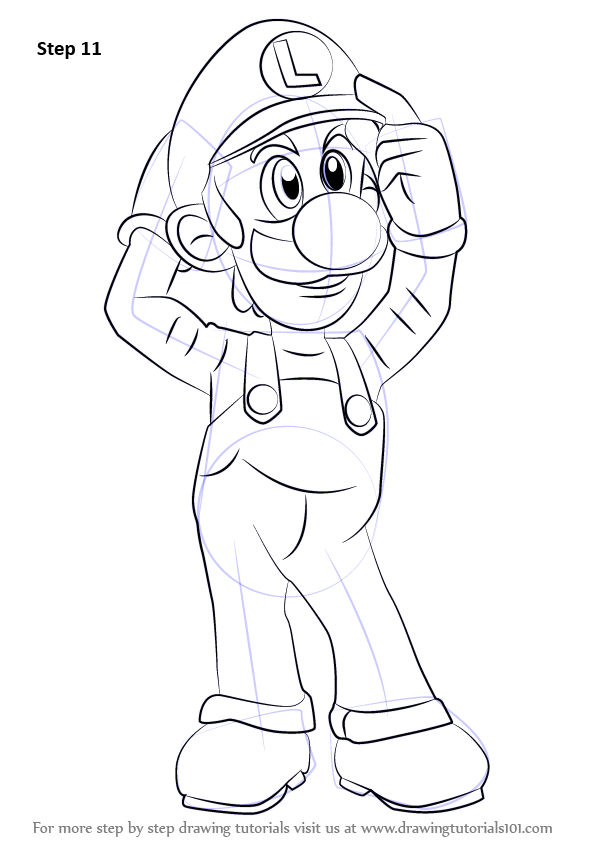 Learn How to Draw Luigi from Super Smash Bros (Super Smash Bros.) Step