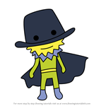 How to Draw Black Hat from Tamagotchi