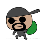 How to Draw Burglar from Tamagotchi