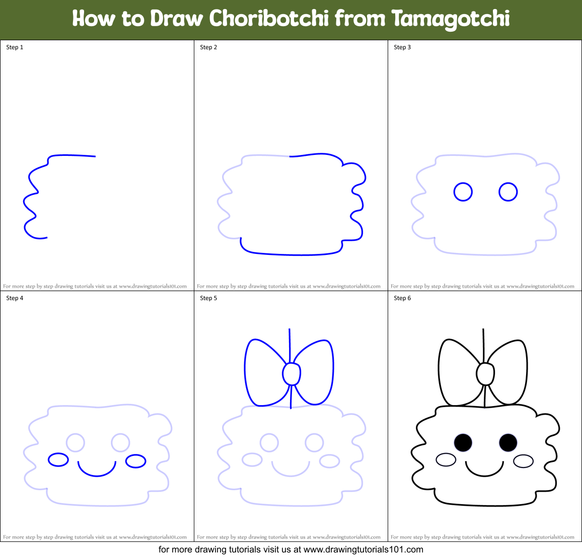 How to Draw Choribotchi from Tamagotchi Printable Step by Step