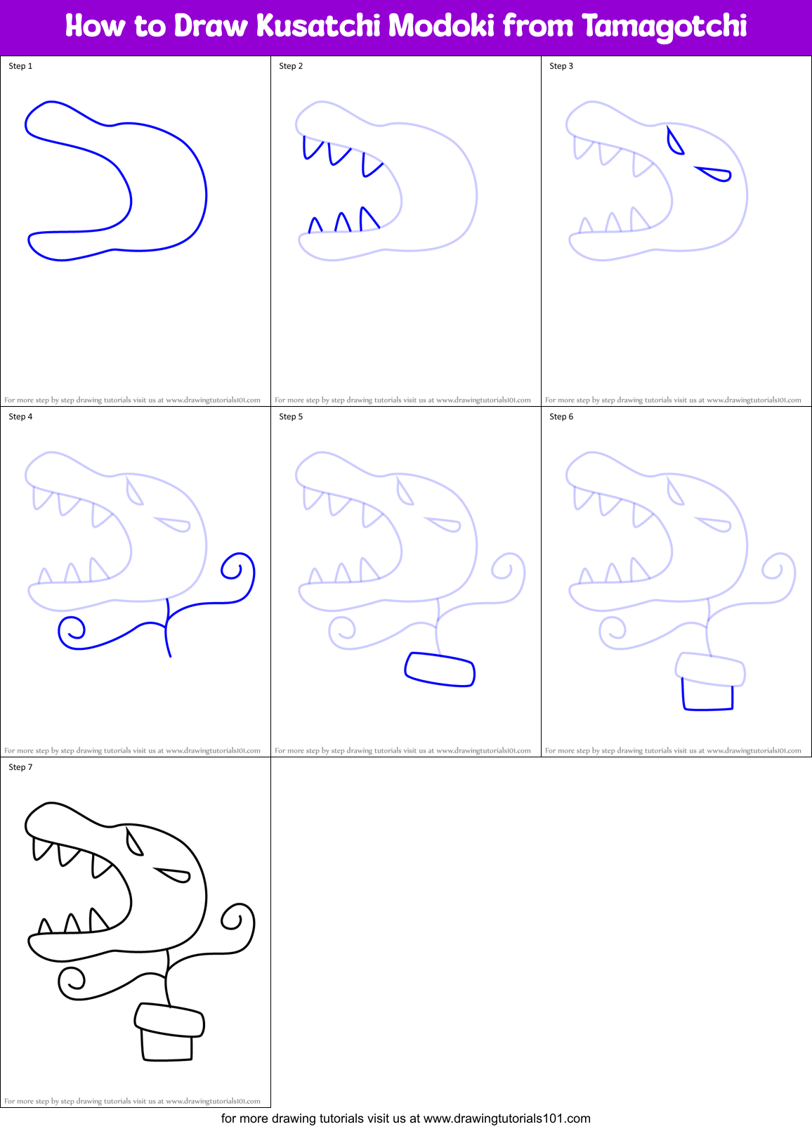 How to Draw Kusatchi Modoki from Tamagotchi Printable Step by Step