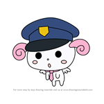 How to Draw Police Officer Hapihapitchi from Tamagotchi