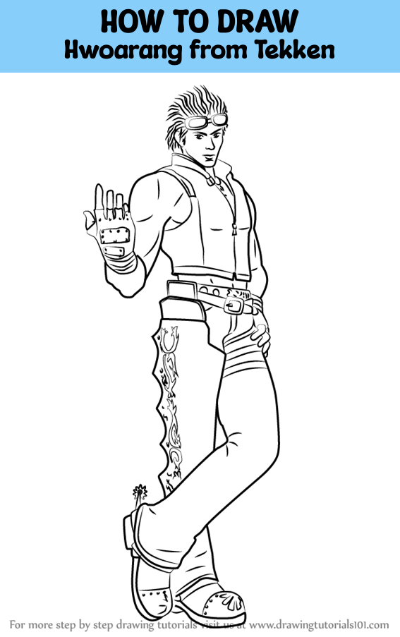 How to Draw Hwoarang from Tekken (Tekken) Step by Step ...