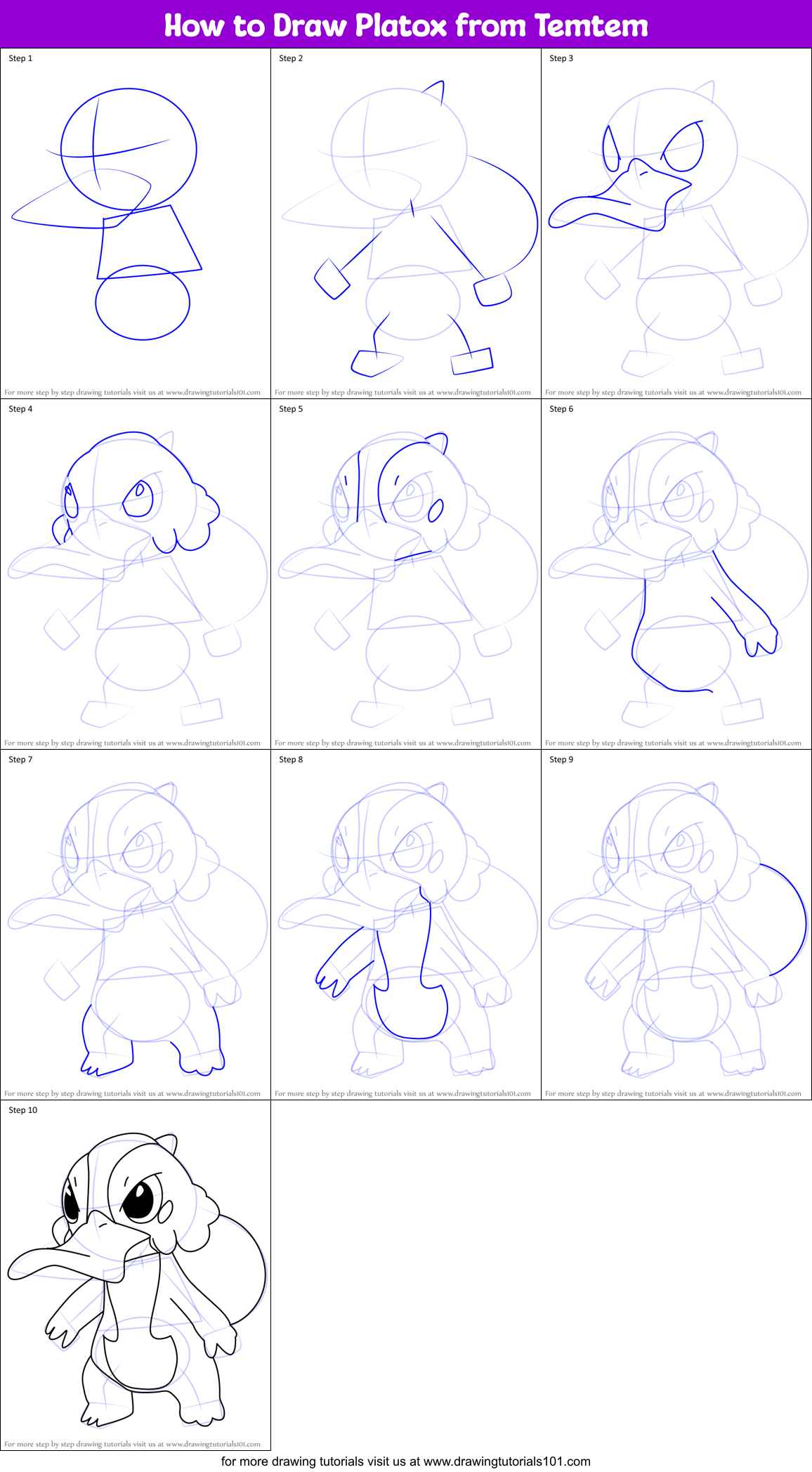 How to Draw Platox from Temtem Printable Step by Step