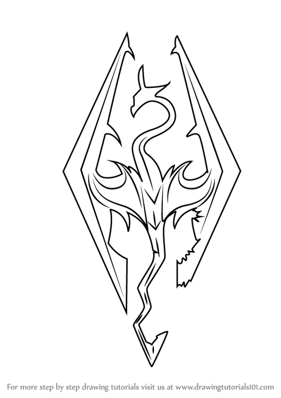 Learn How to Draw Skyrim Logo (The Elder Scrolls V: Skyrim) Step by