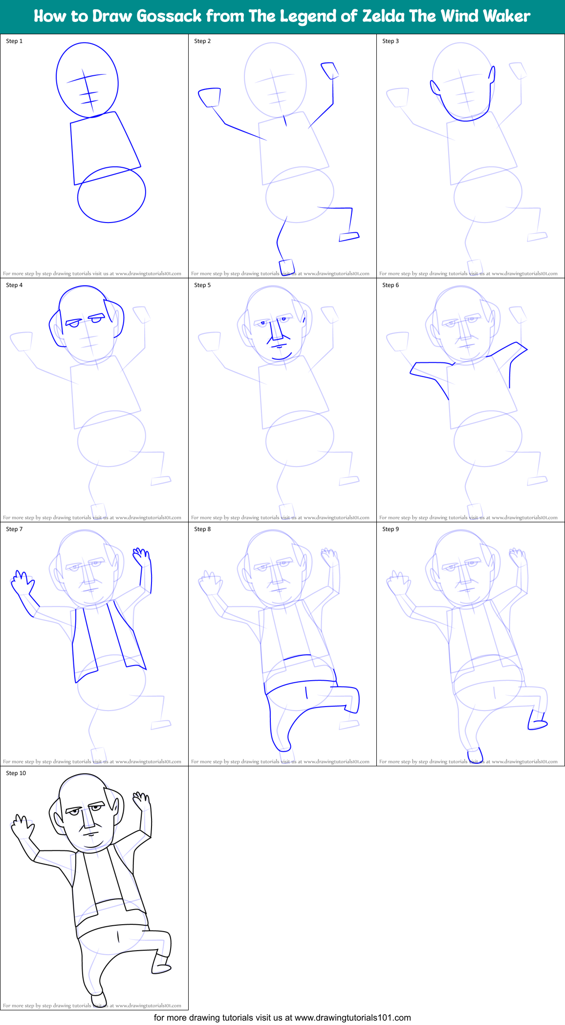 How to Draw Gossack from The Legend of Zelda The Wind Waker Printable Step by Step