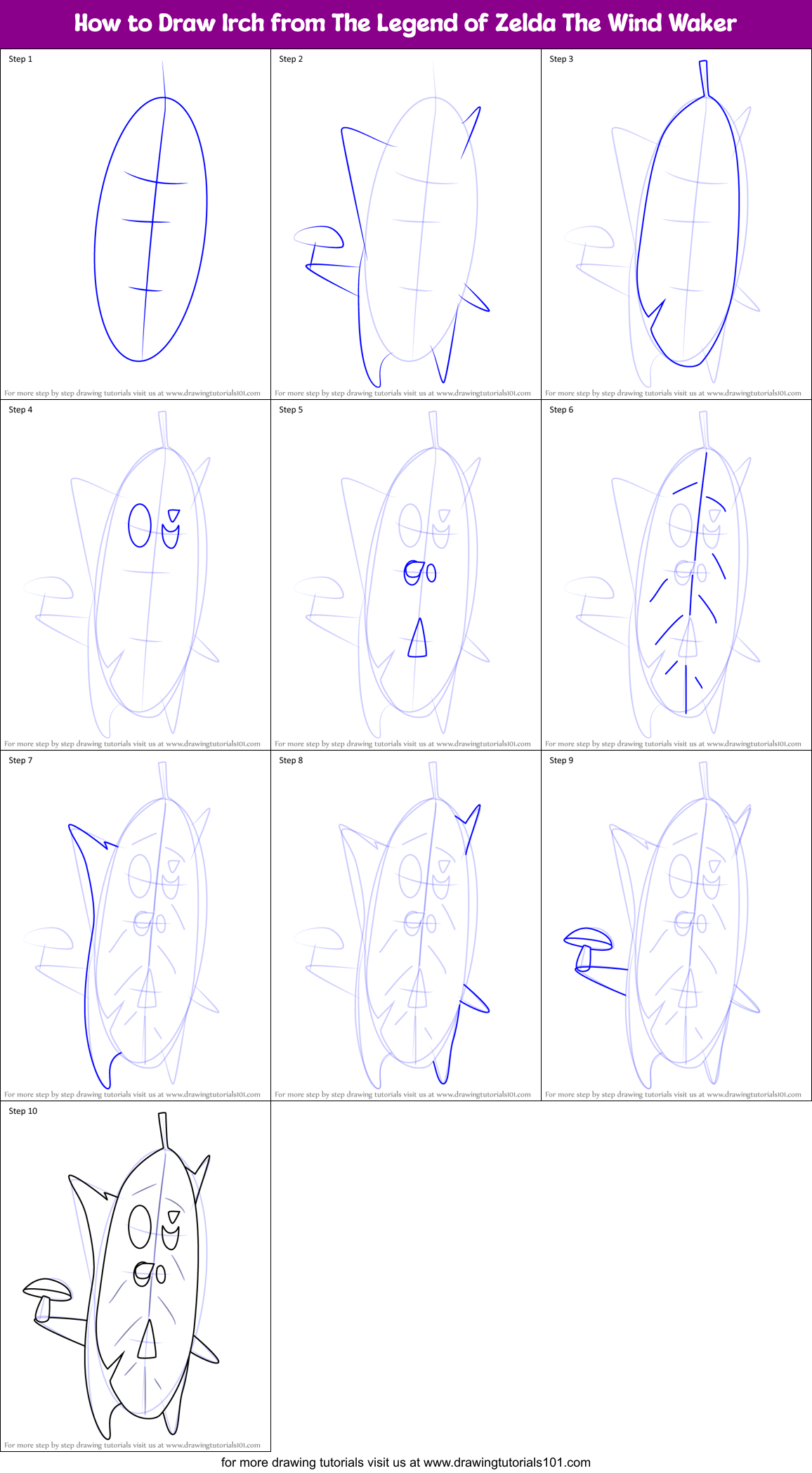 How to Draw Irch from The Legend of Zelda The Wind Waker Printable Step by Step