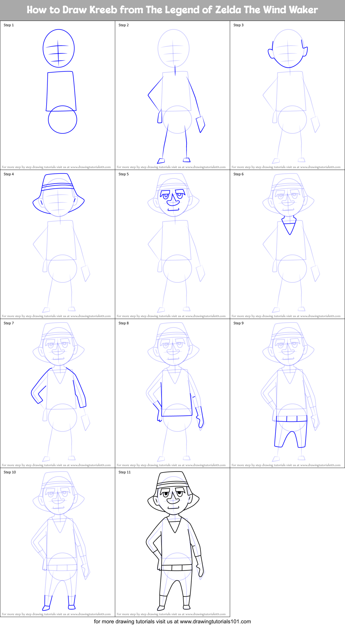 How to Draw Kreeb from The Legend of Zelda The Wind Waker Printable Step by Step