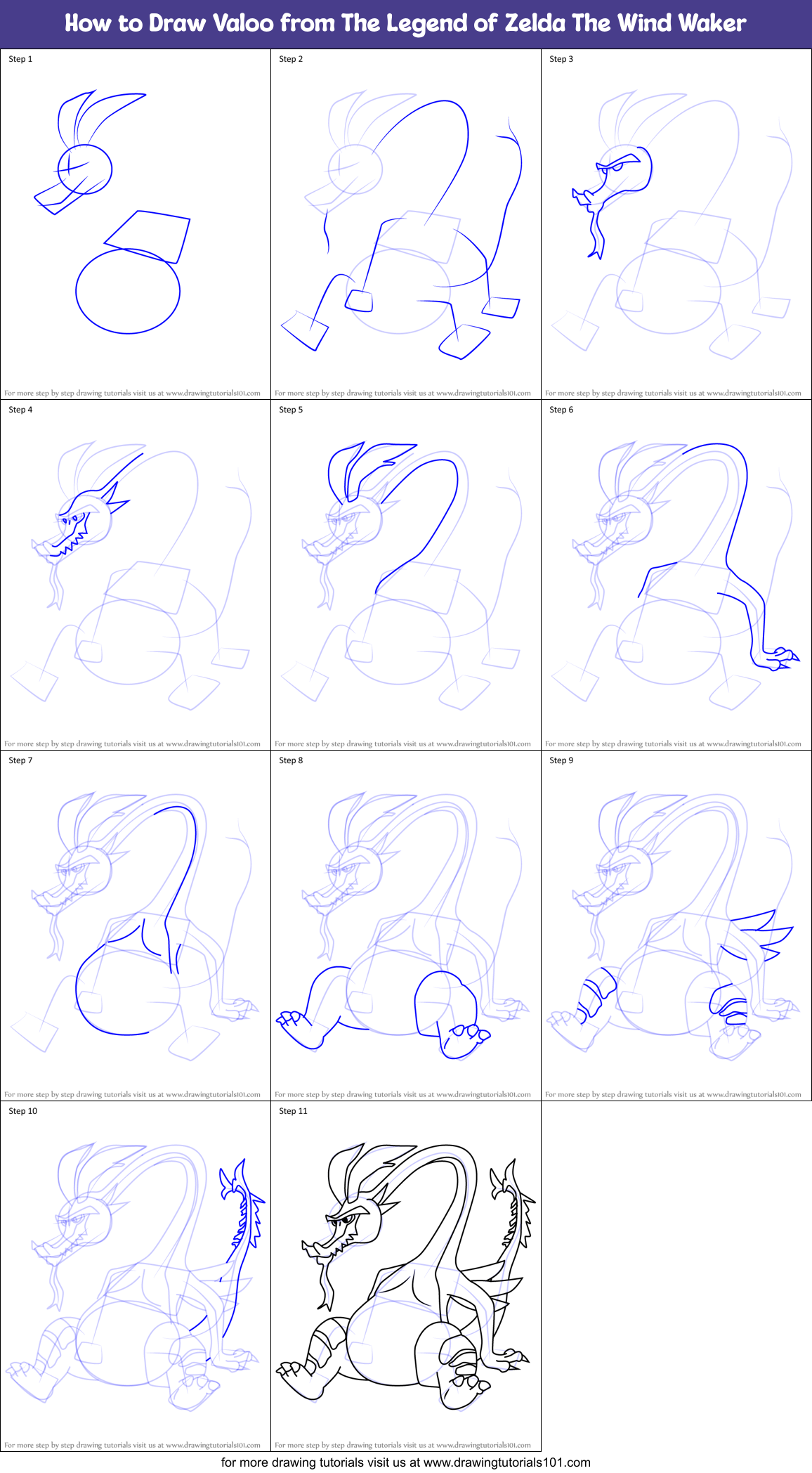 How to Draw Valoo from The Legend of Zelda The Wind Waker Printable Step by Step