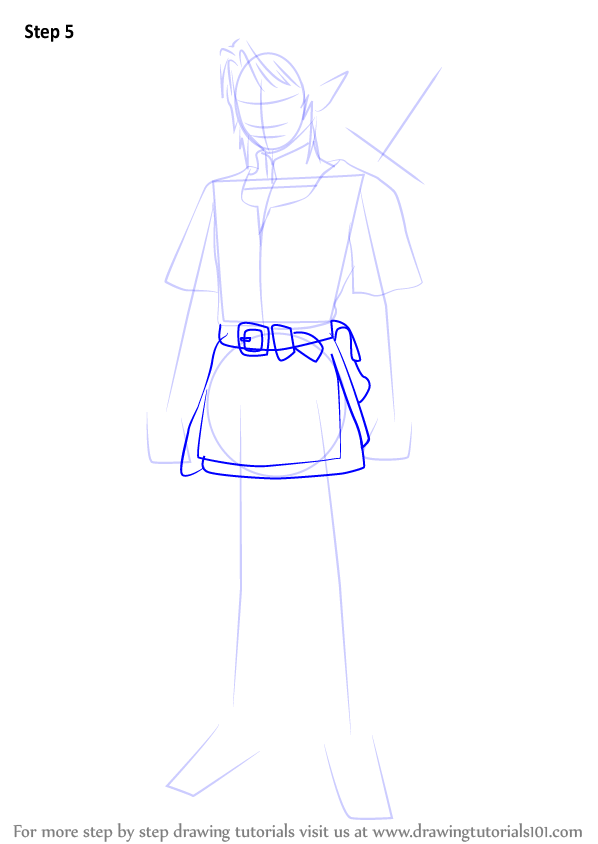 How to Draw Link from The Legend of Zelda (The Legend of Zelda) Step by