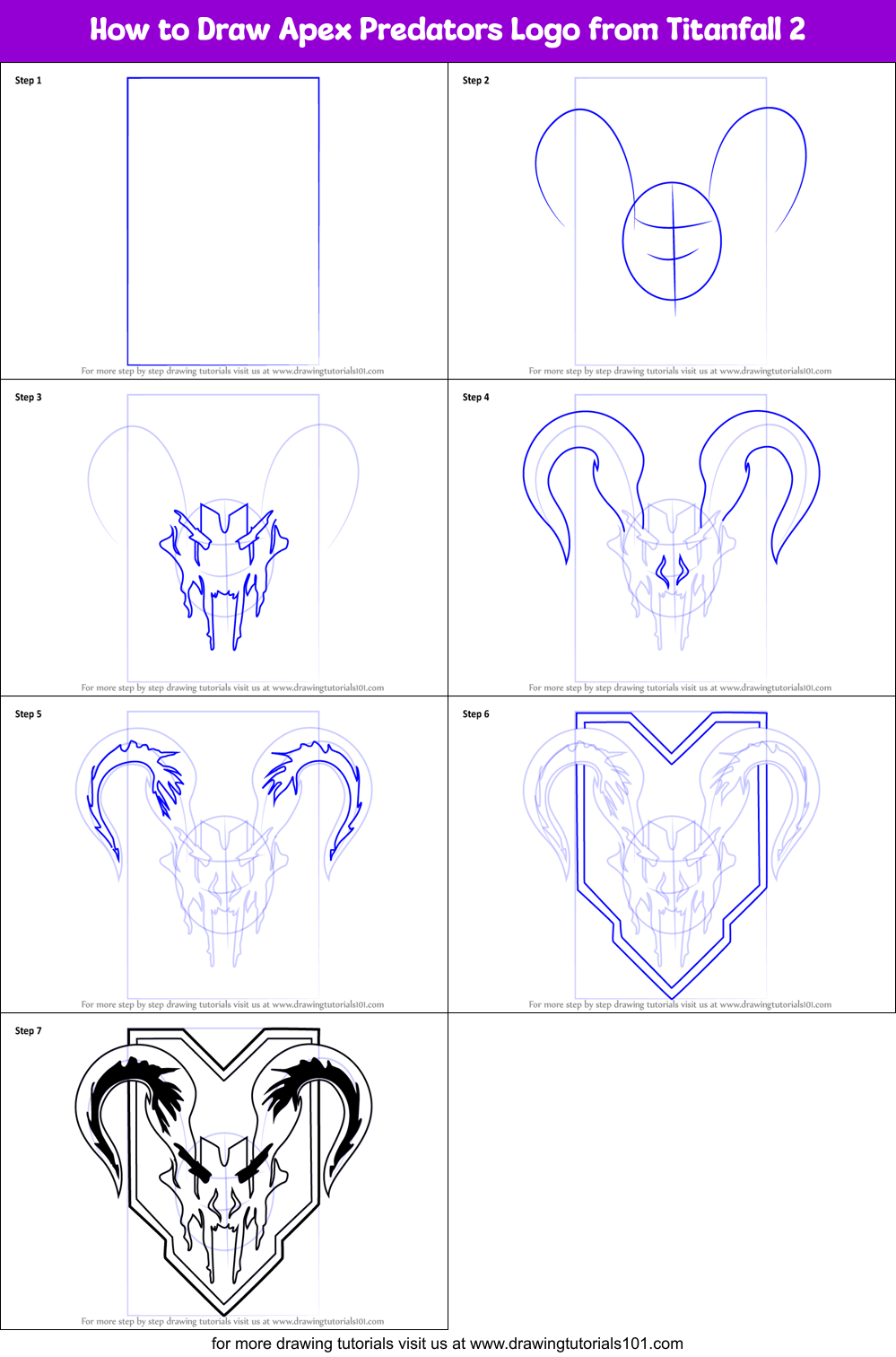 How to Draw Apex Predators Logo from Titanfall 2 Printable Step by Step
