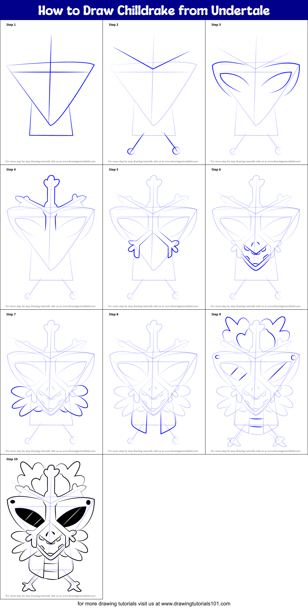 How to Draw Chilldrake from Undertale Printable Step by Step
