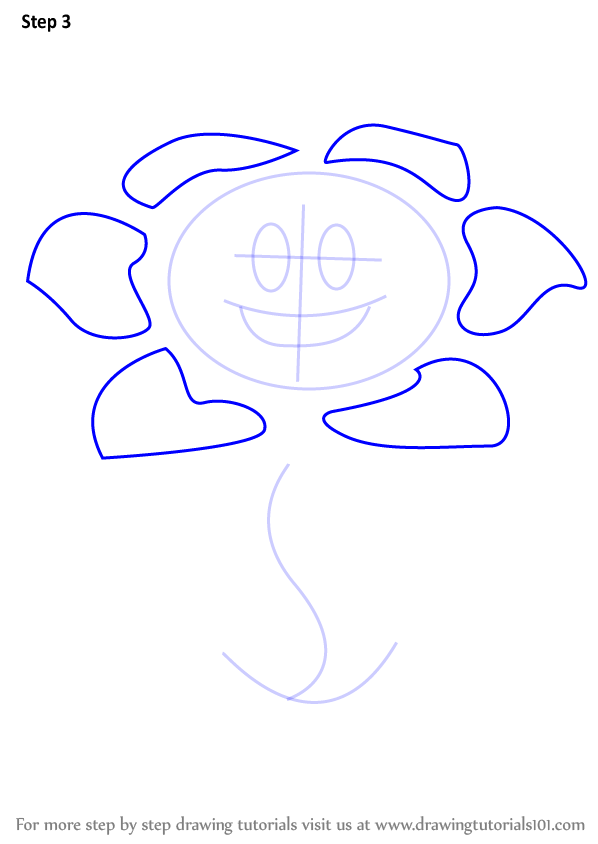 How to Draw Flowey from Undertale (Undertale) Step by Step