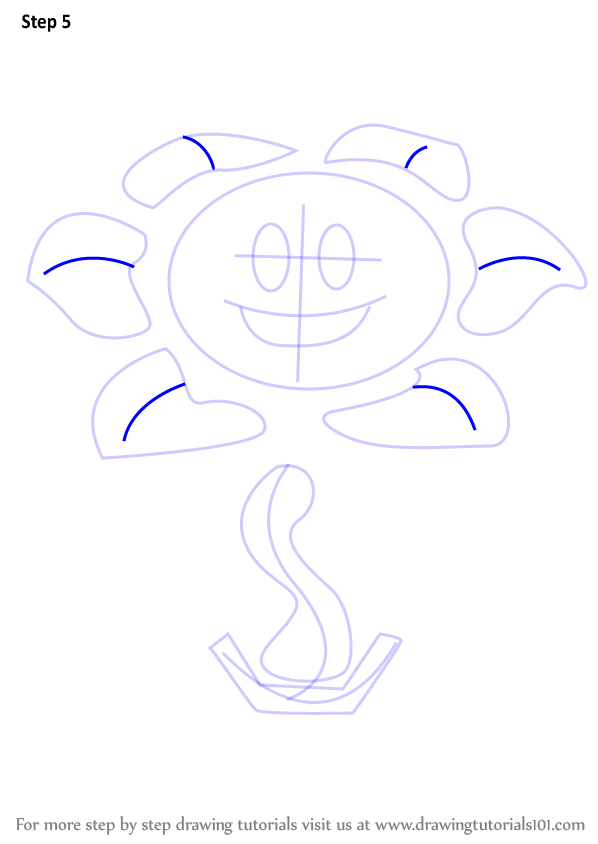 How to Draw Flowey from Undertale (Undertale) Step by Step