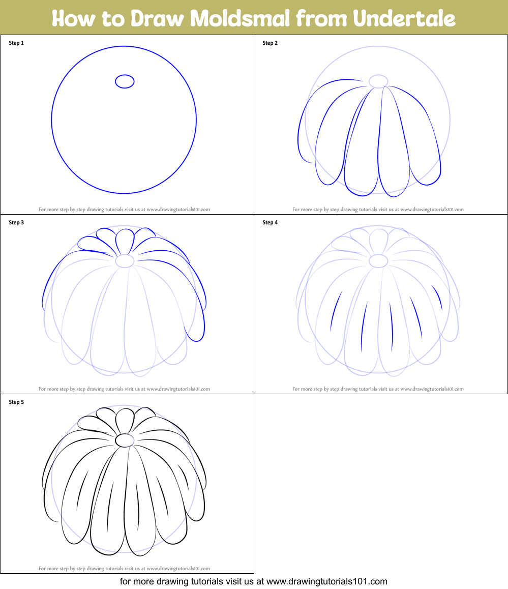 How to Draw Moldsmal from Undertale Printable Step by Step