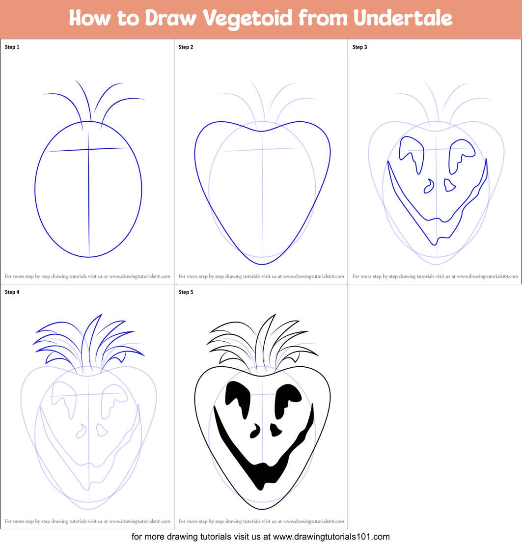 How to Draw Vegetoid from Undertale Printable Step by Step