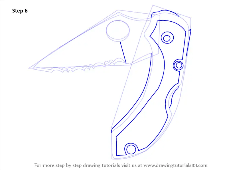 Learn How to Draw a Pocket Knife (Knives) Step by Step : Drawing Tutorials