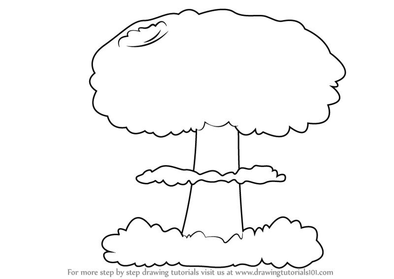 Step by Step How to Draw a Mushroom Cloud : DrawingTutorials101.com