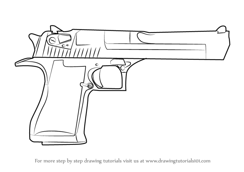 Desert Eagle Drawing Sketch Coloring Page