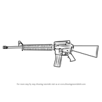 How to Draw a M16 Rifle