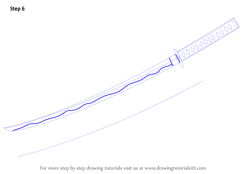 How to Draw a Samurai Sword (Swords) Step by Step