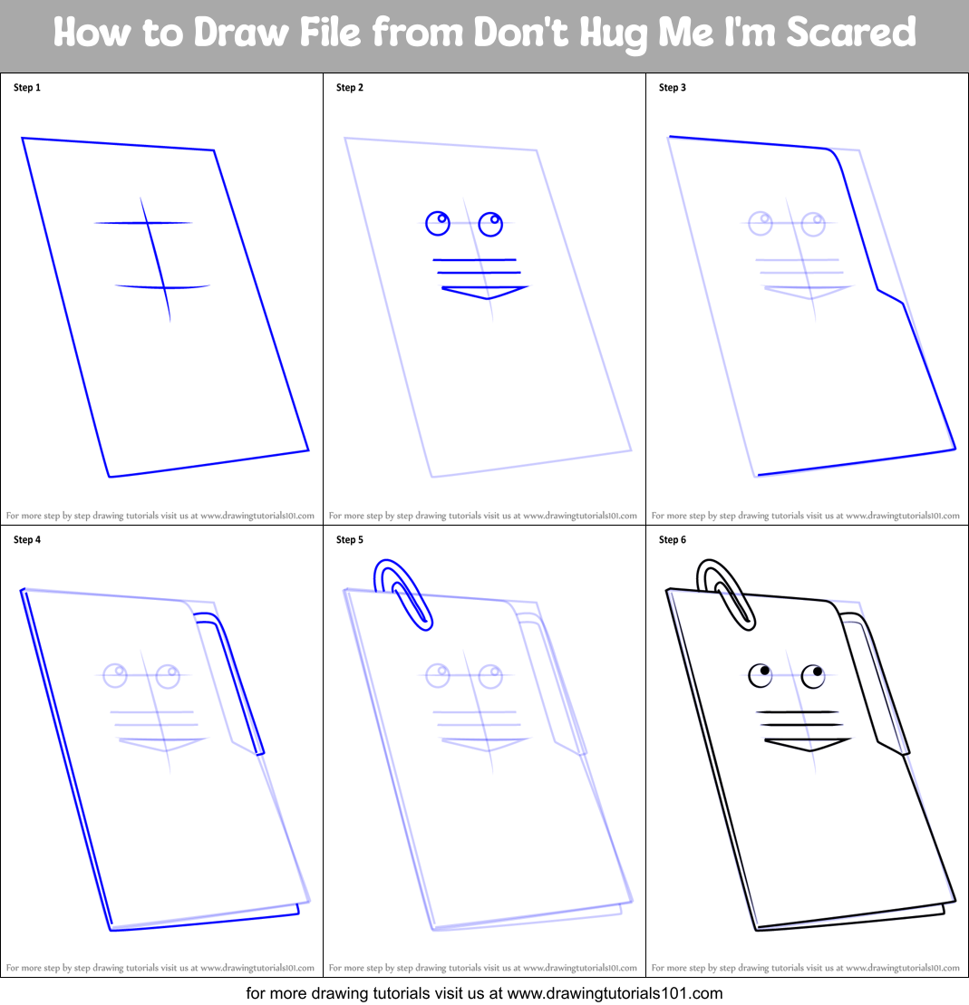 How to Draw File from Don't Hug Me I'm Scared Printable Step by Step