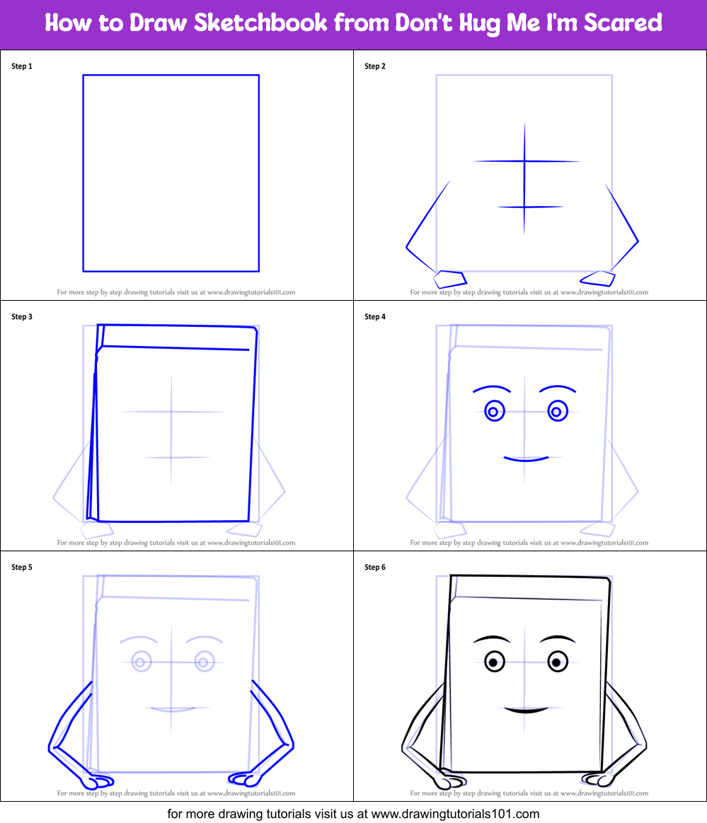 How to Draw Sketchbook from Don't Hug Me I'm Scared Printable Step by Step