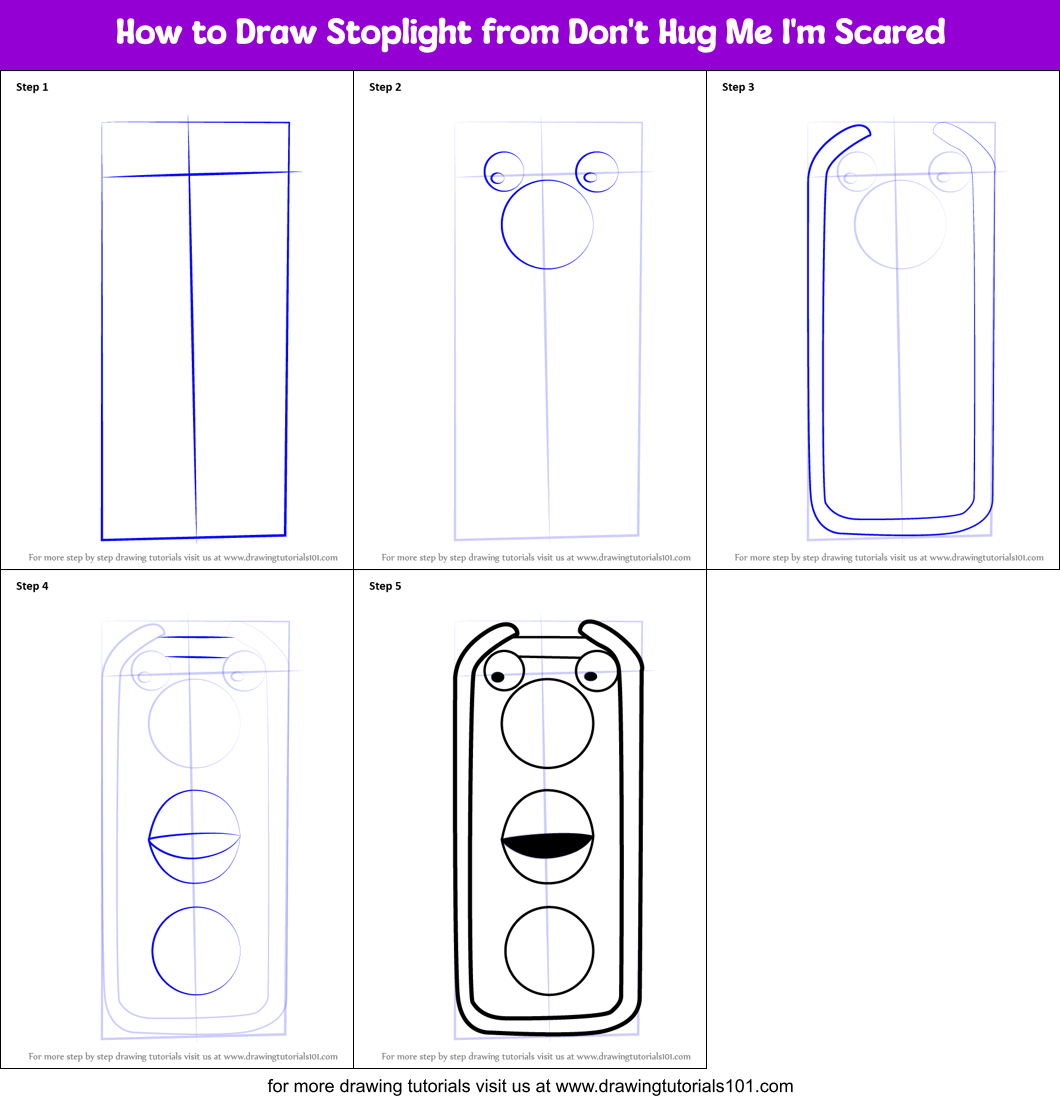 How to Draw Stoplight from Don't Hug Me I'm Scared Printable Step by Step