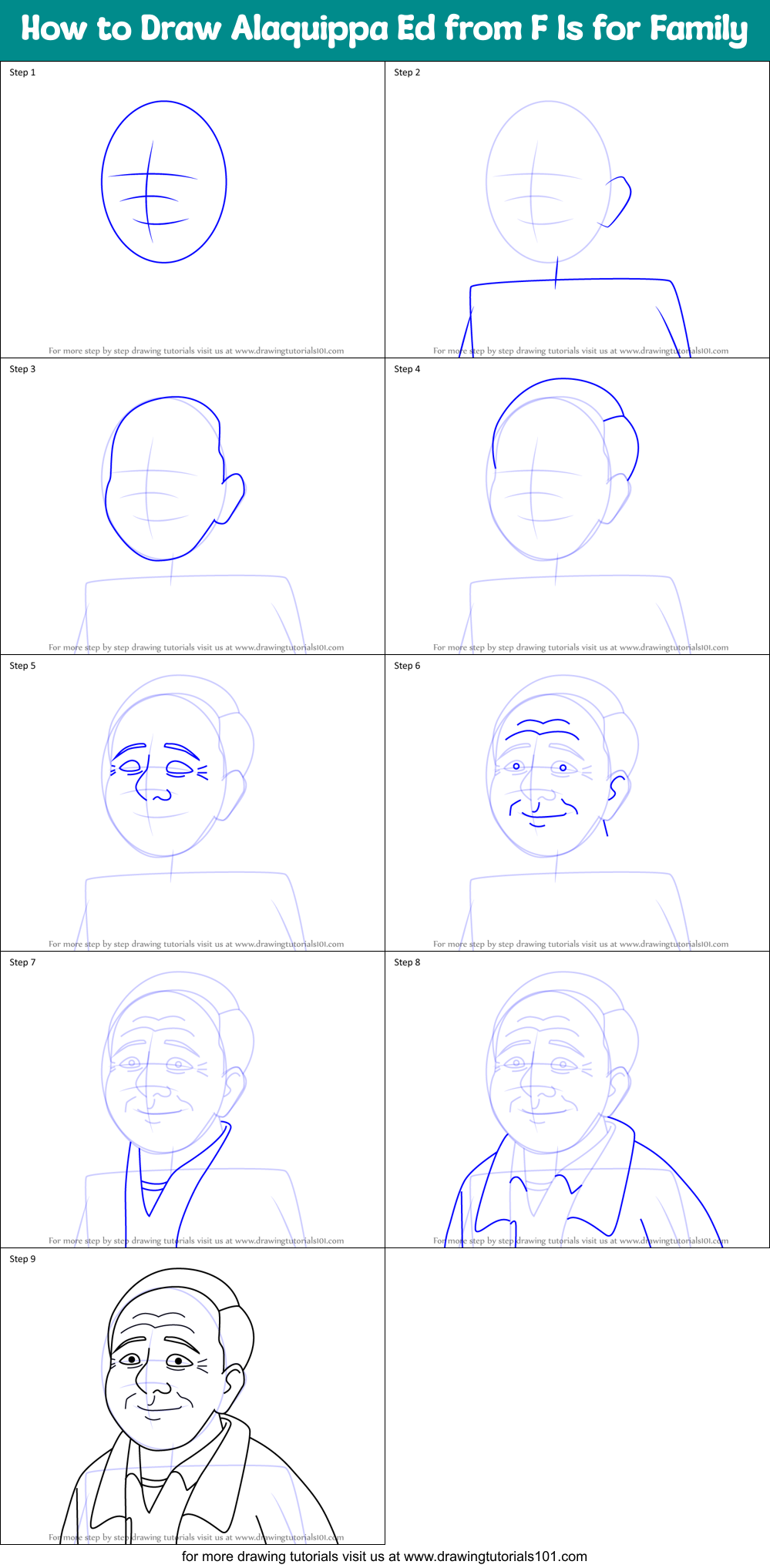 How to Draw Alaquippa Ed from F Is for Family Printable Step by Step