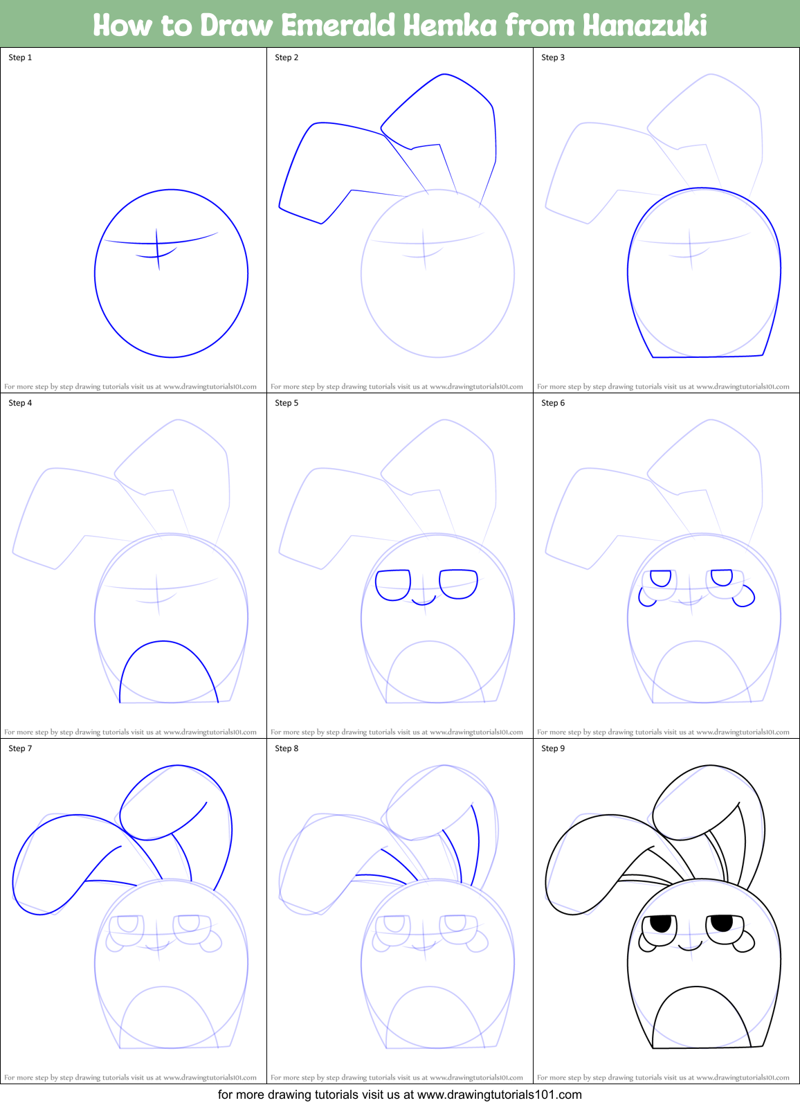 How to Draw Emerald Hemka from Hanazuki Printable Step by Step