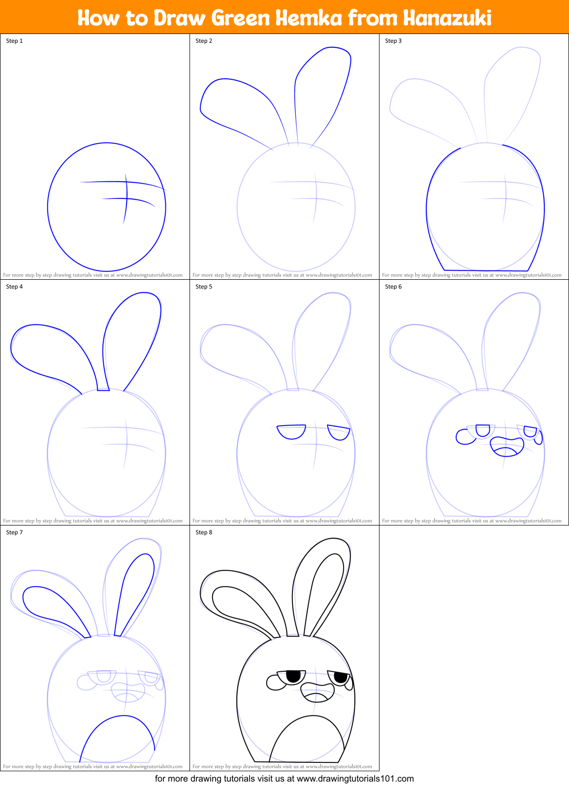 How to Draw Green Hemka from Hanazuki Printable Step by Step
