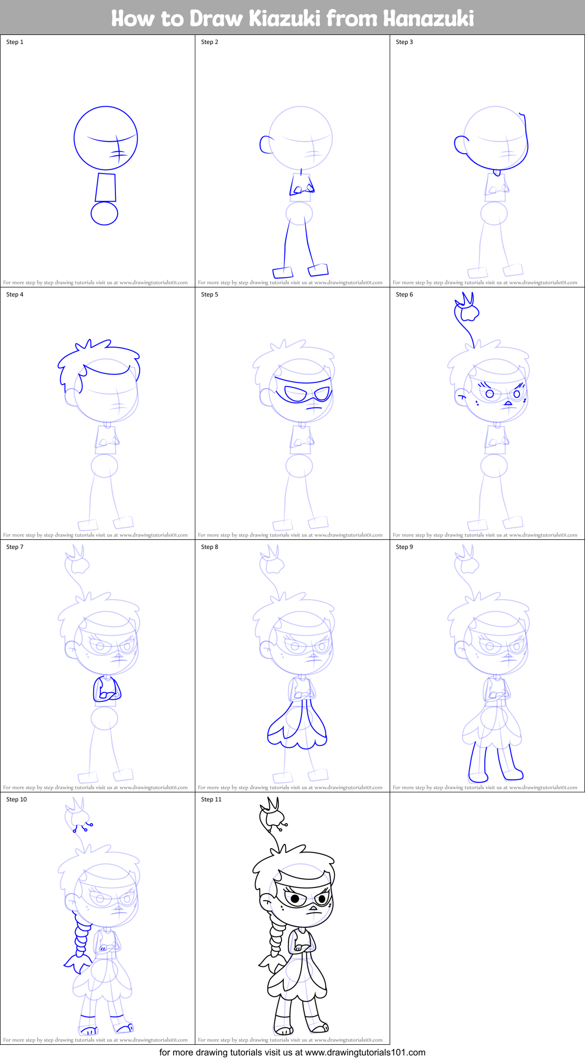 How to Draw Kiazuki from Hanazuki Printable Step by Step