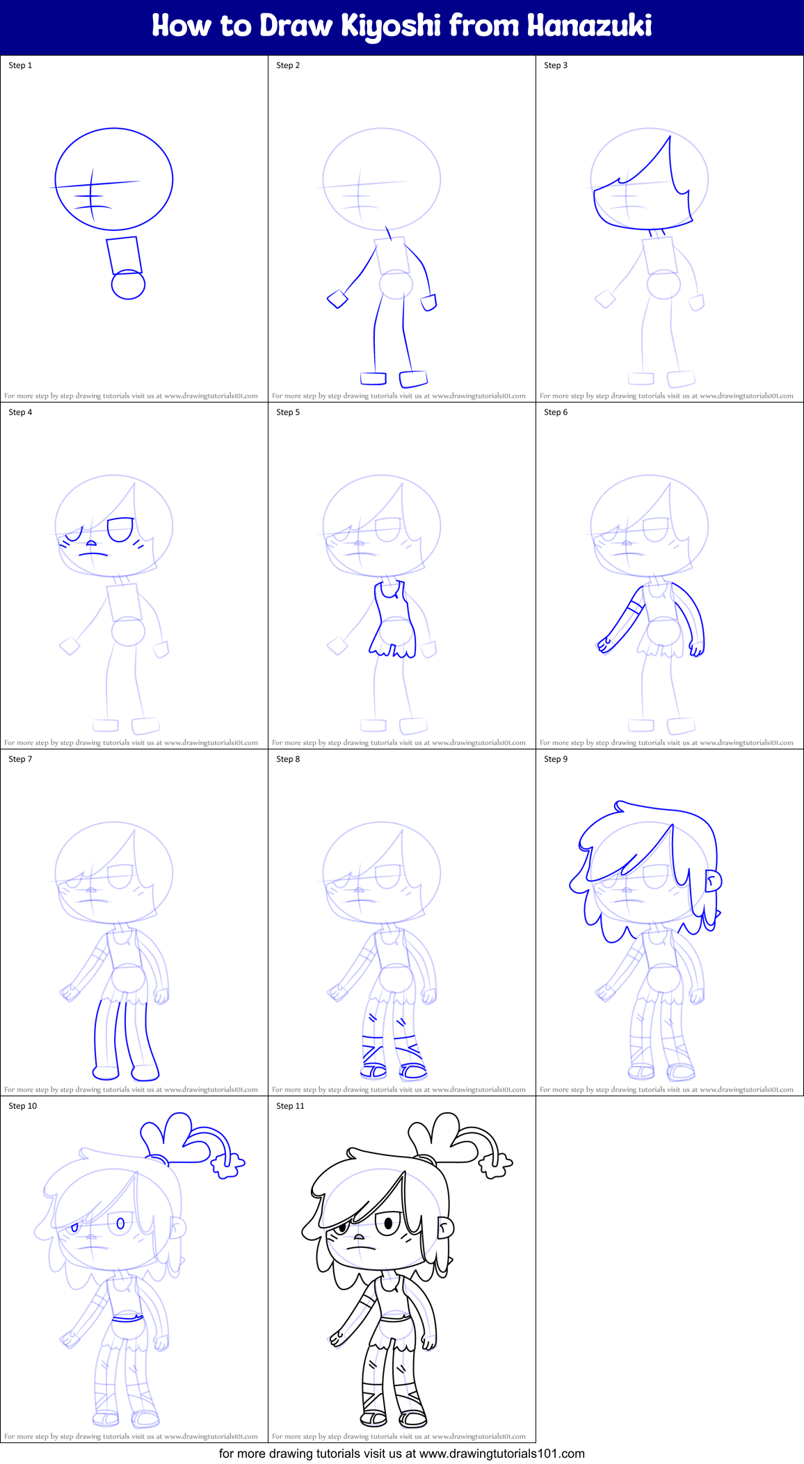 How to Draw Kiyoshi from Hanazuki Printable Step by Step