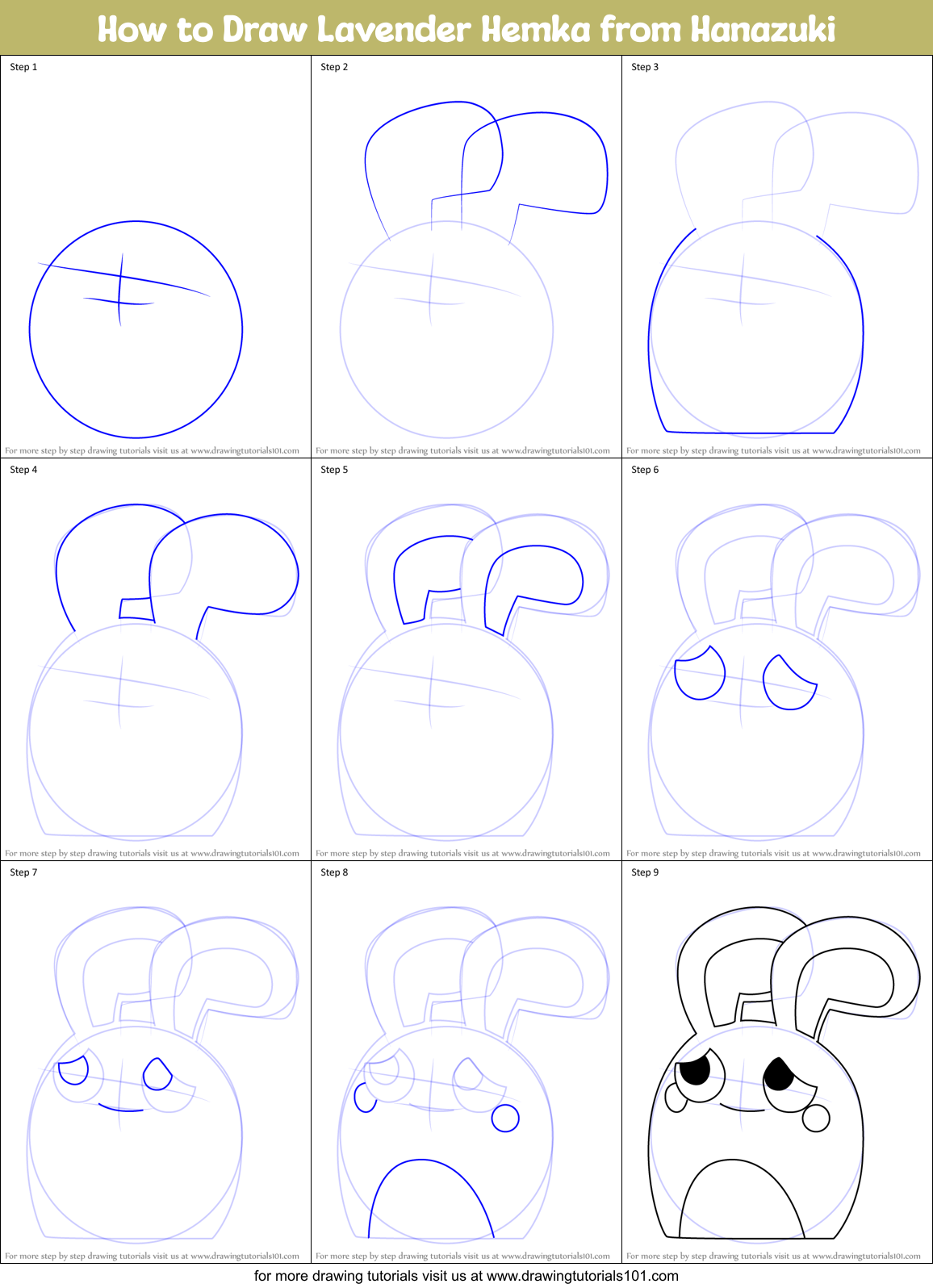 How to Draw Lavender Hemka from Hanazuki Printable Step by Step
