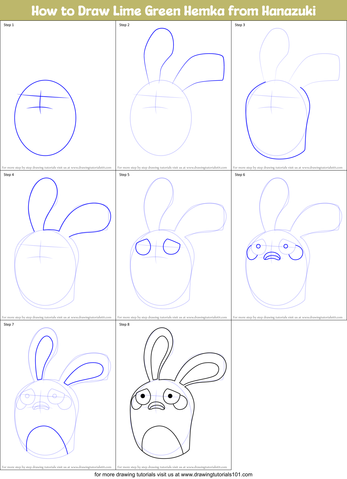 How to Draw Lime Green Hemka from Hanazuki Printable Step by Step