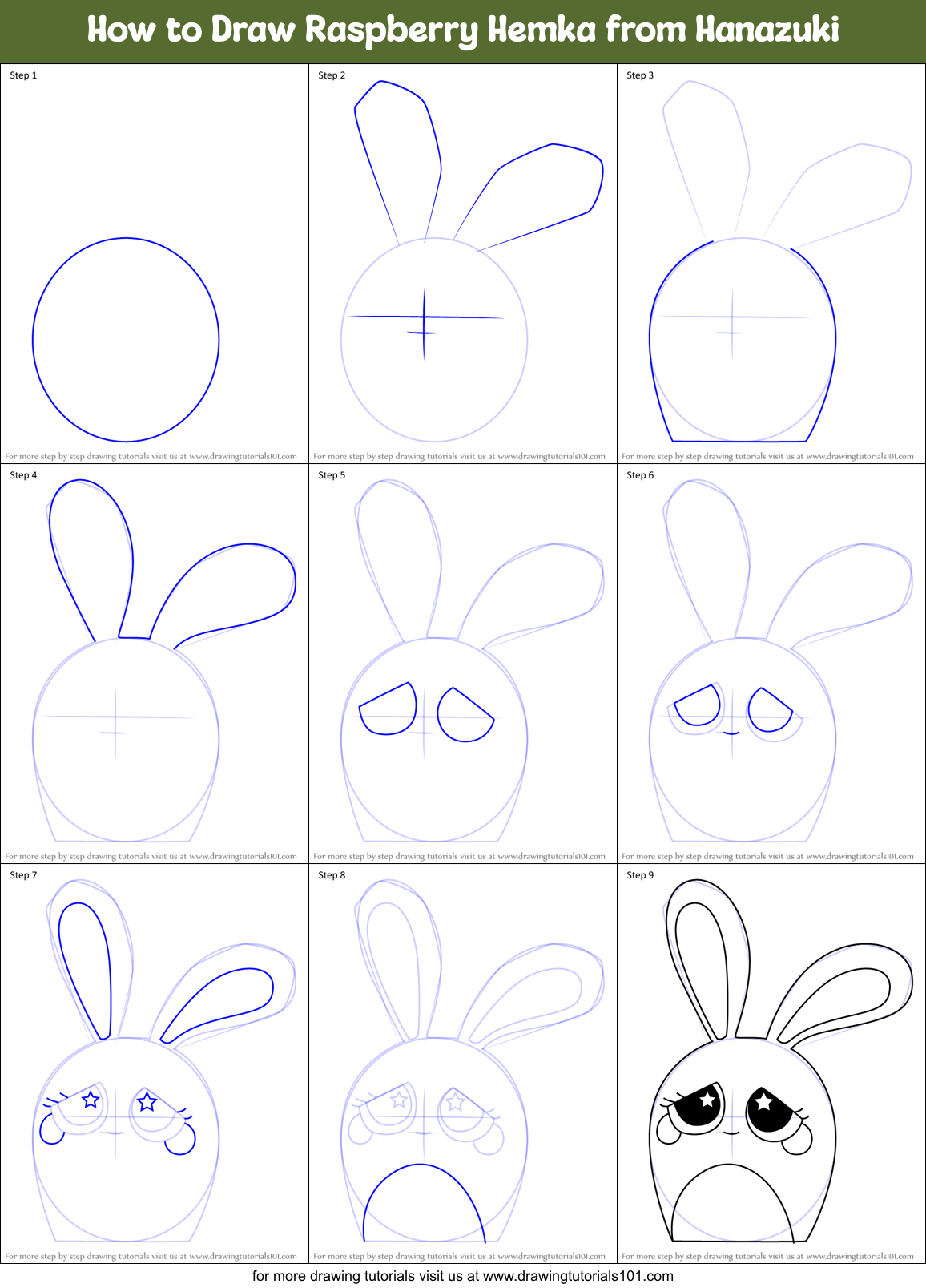 How to Draw Raspberry Hemka from Hanazuki Printable Step by Step