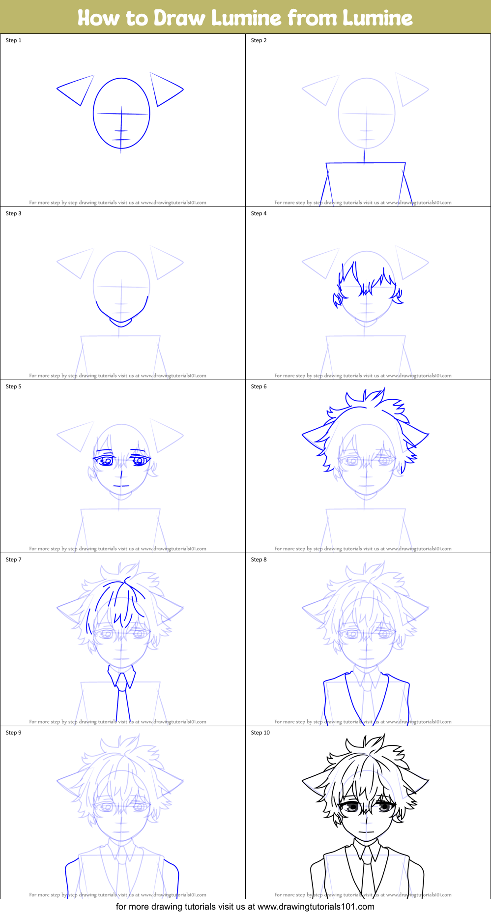 How to Draw Lumine from Lumine Printable Step by Step